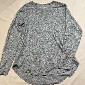 Hollister Long Sleeve Tunic Women Medium Heather Grey Activewear Raglan Shirt